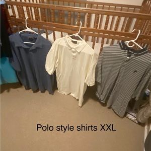 Men’s polo style shirts XXL.  $9 or all three for $24